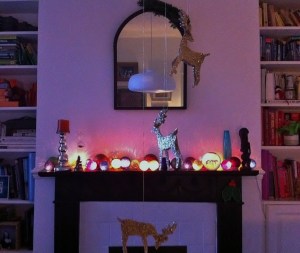 New Cable and Cotton lights and twinkly Hobbycraft deer suspended over the table